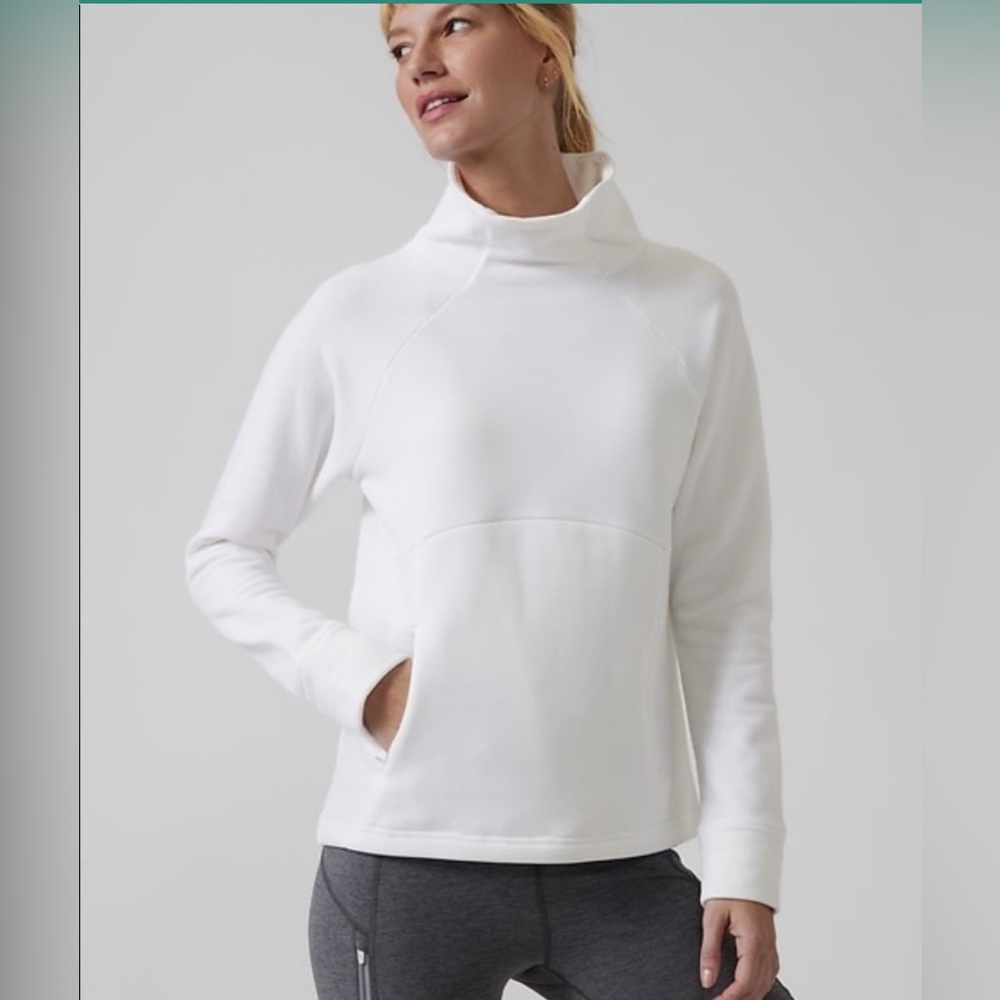 Athleta Altitude Polartec Funnel Neck Sweatshirt Bright White